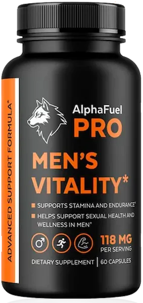 Frasco de AlphaFuel Pro Men's Vitality, 60 cápsulas