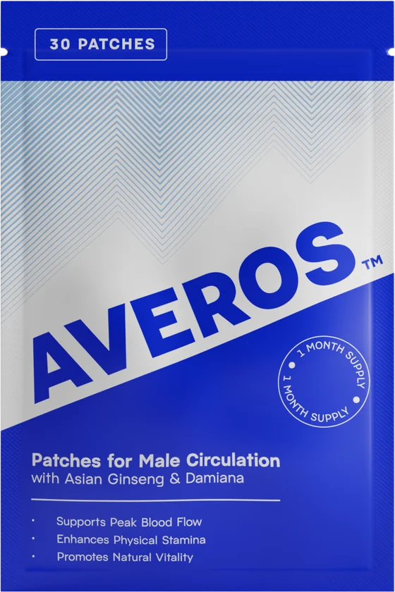 Sobre de 30 parches Averos «Patches for Male Circulation»