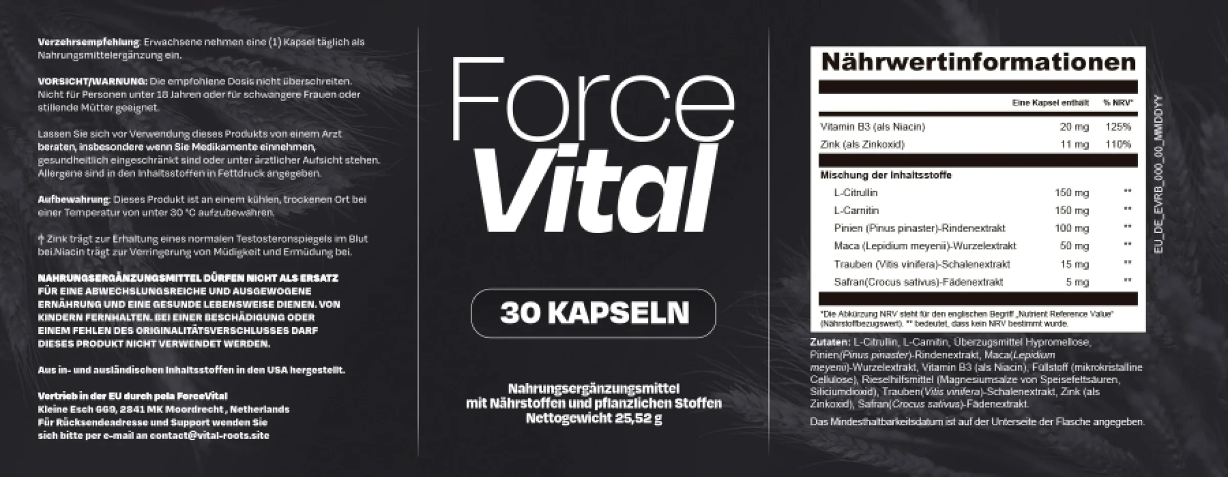 Etiqueta del complemento ForceVital
